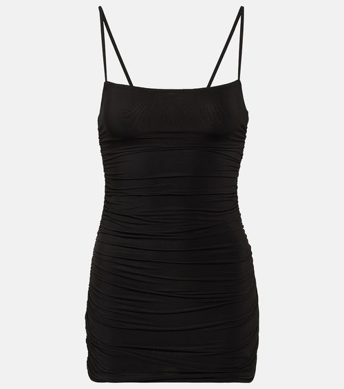 Ruched jersey minidress