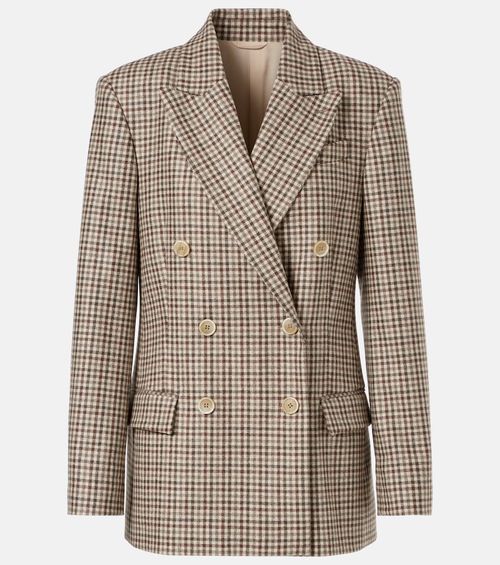 Checked virgin wool blazer