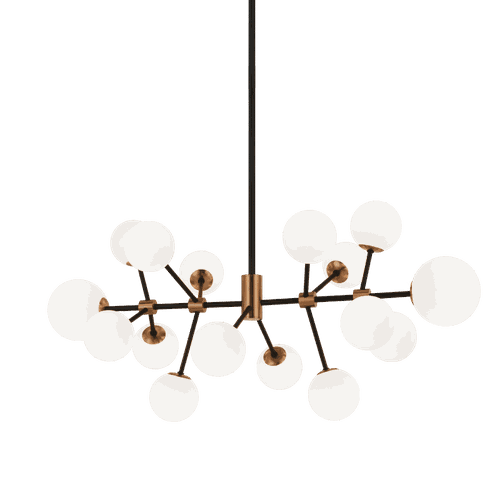 Aged Gold Brass LED Chandelier from the Novu Collection