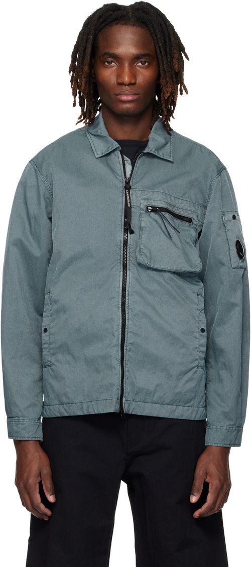 Blue Panama-R Zipped Lens Overshirt