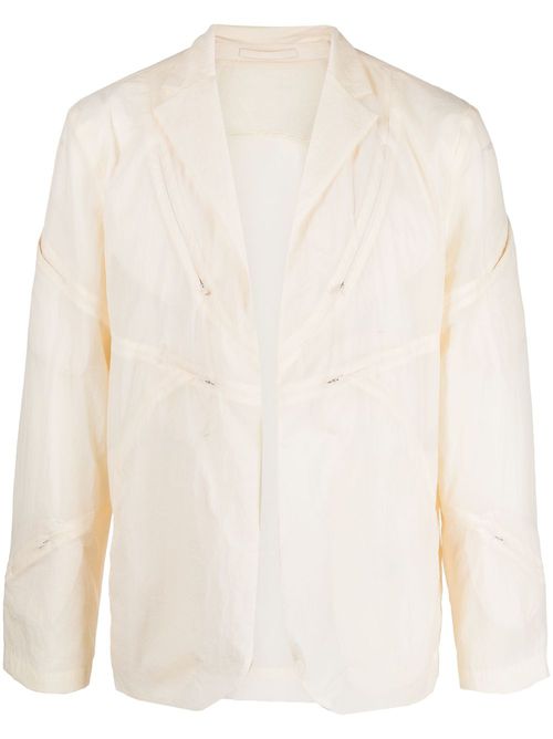 Multiple-zipper detail blazer - Neutrals