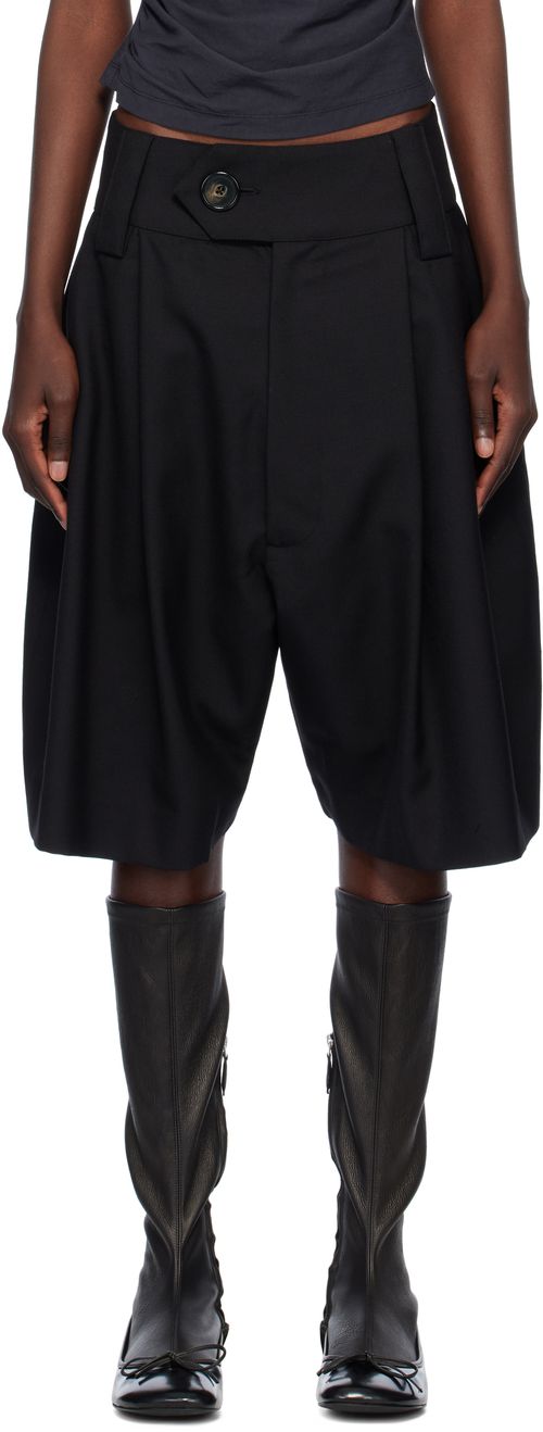 VAQUERA Black 'Baby Suiting' Woven Shorts