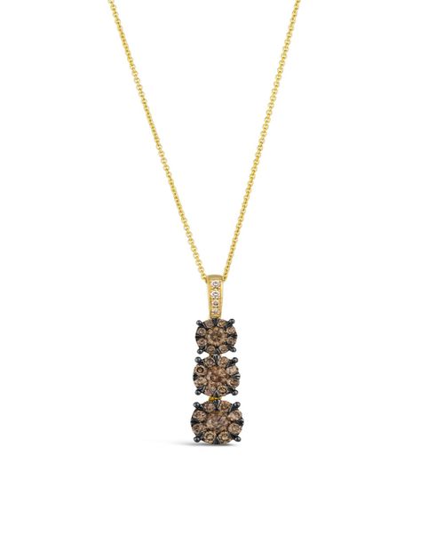 Chocolate Diamond (1.11 ct. t.w.) & Nude Diamond (.04 ct. t.w.) Pendant Necklace in 14K Honey Gold - Yellow Gold