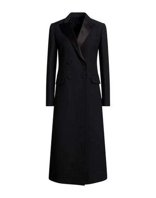 Woman Overcoat & Trench Coat Black Size 6 Wool, Silk