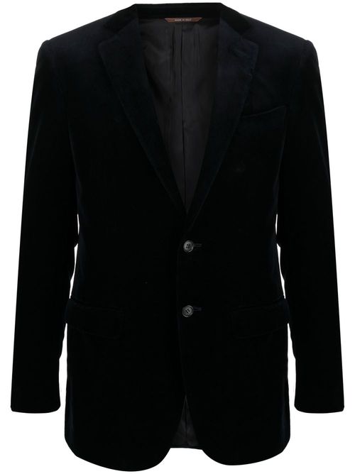 Single-breasted velvet dinner jacket - Blue