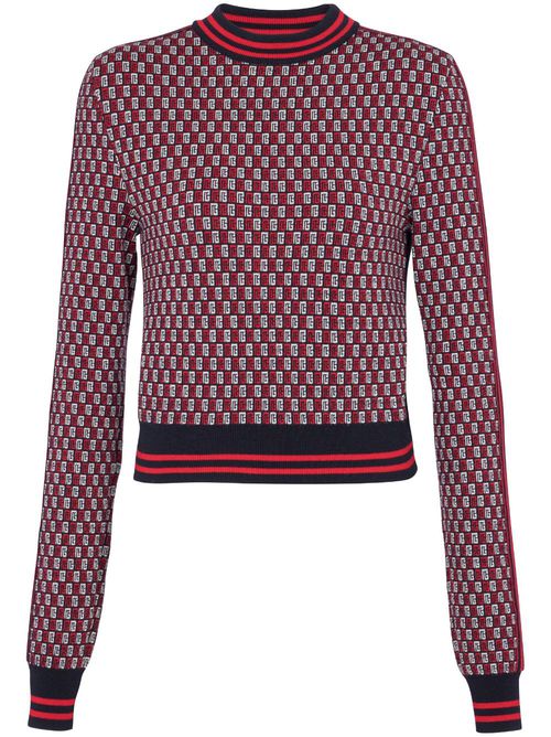 Monogram check-pattern jumper - SJQ