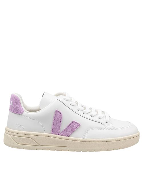 V-12 Leather Sneakers White And Orchid Color