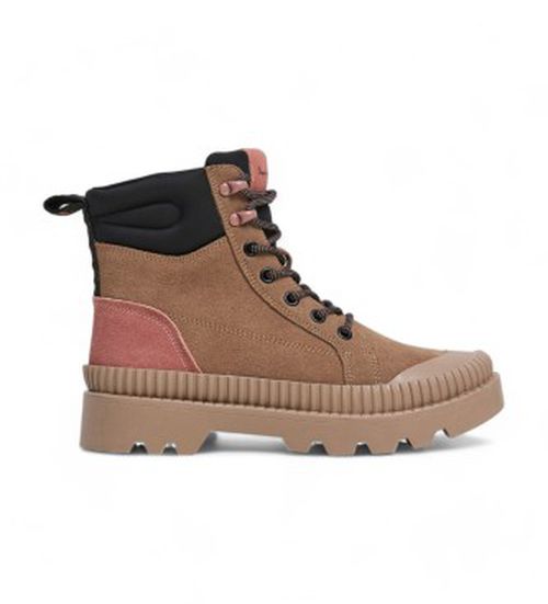 Pepe Jeans for woman. PLS50563 Ascot Street Leather Ankle Boots brown (38), 3 to 5 cm, Laces, Casual