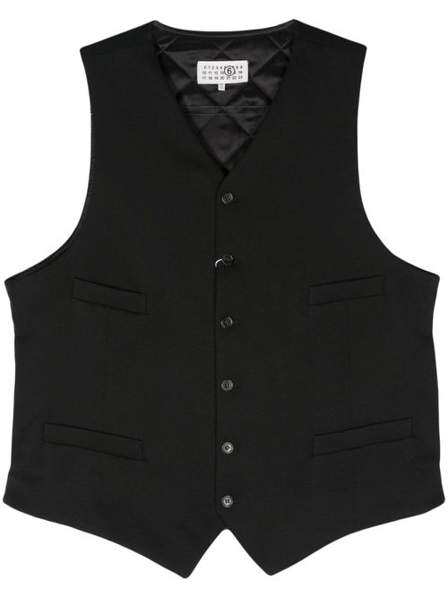 Quilted-lining waistcoat - Black