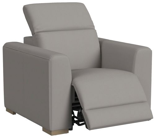Aurora Power Recliner with Power Headrest in Ash Leather Finish