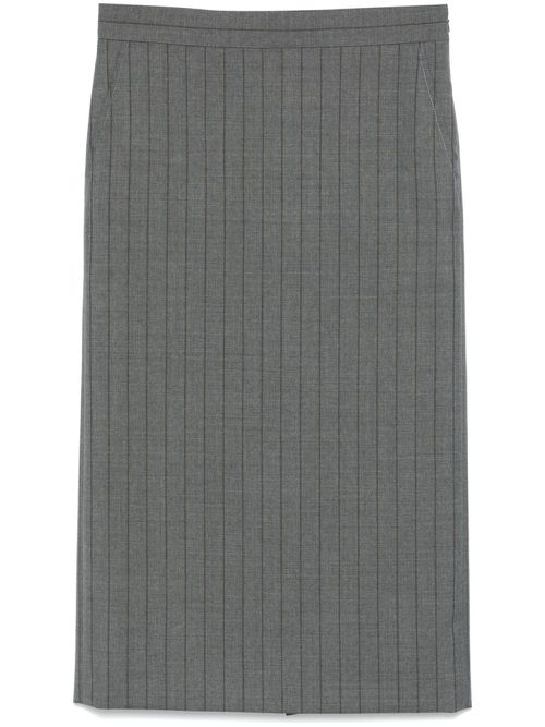 Striped midi skirt - Grey
