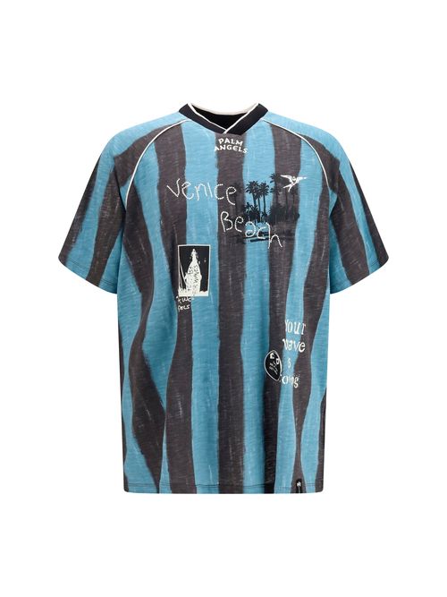Striped Mesh T-Shirt — Blue