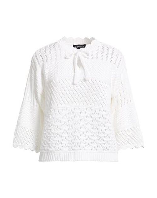 Woman Sweater White Size 12 Cotton