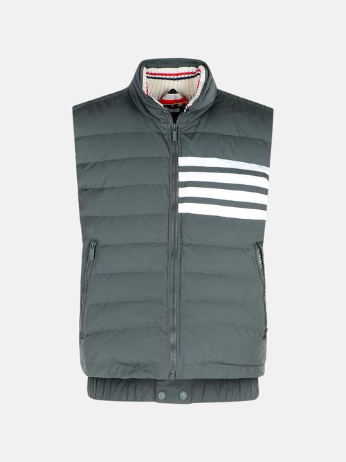 THOM BROWNE '4-Bar' Grey Nylon Vest