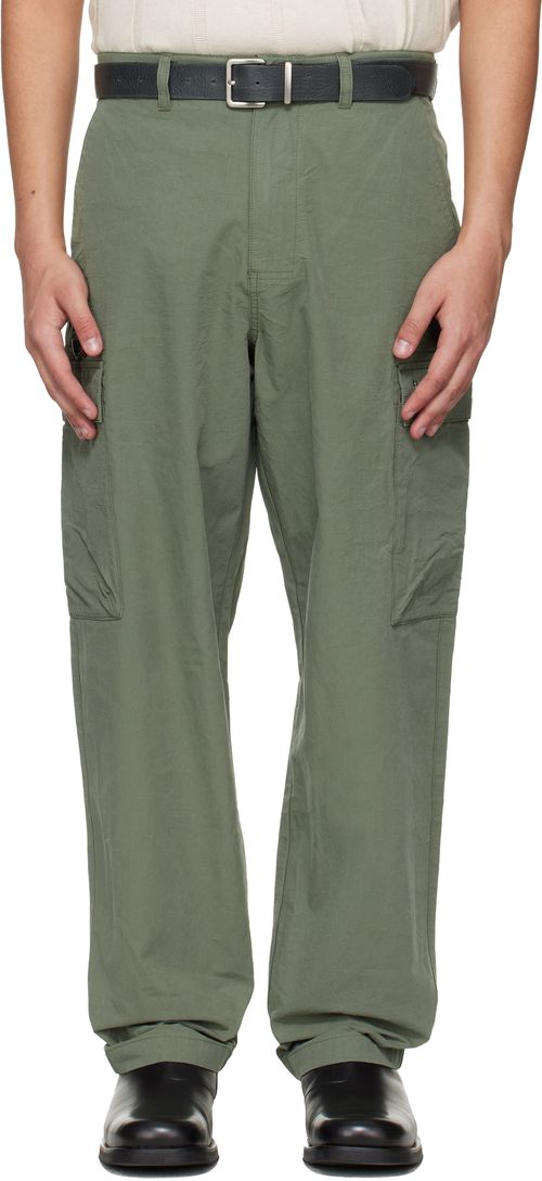 Khaki Spey Poplin Relaxed Cargo Pants