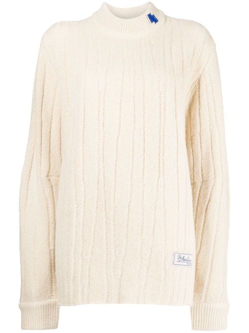 Long-sleeve knit jumper - White