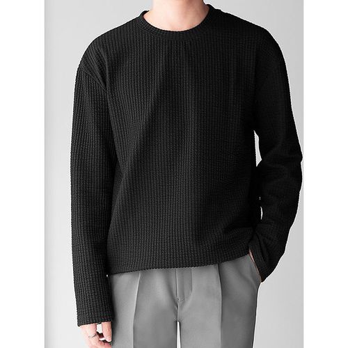 Mens Solid Long Sleeve Crew Neck T-shirt SKUJ