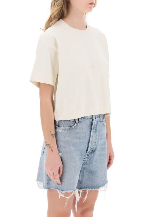 -T Shirt Boxy Con Logo Impresso-Donna