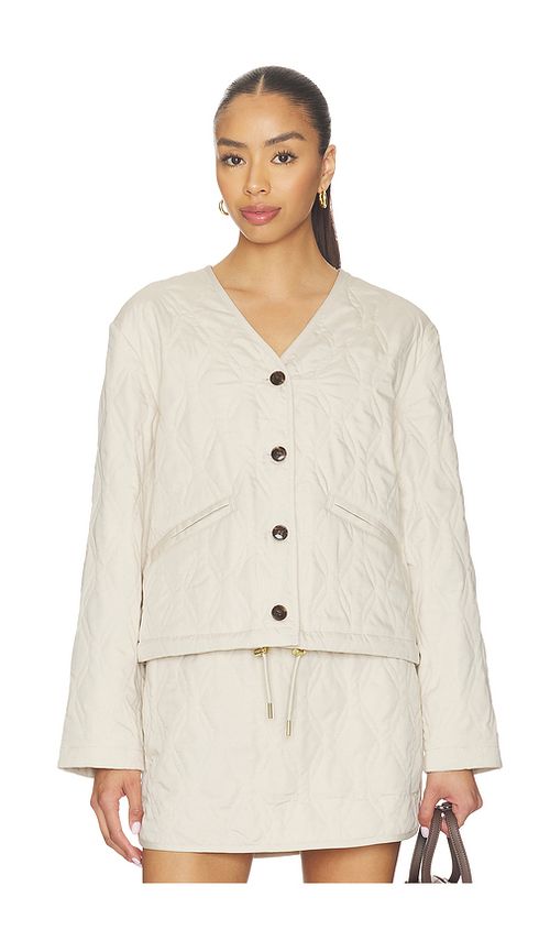 Varley Saba Quilted Jacket in Ivory. L. Also in M