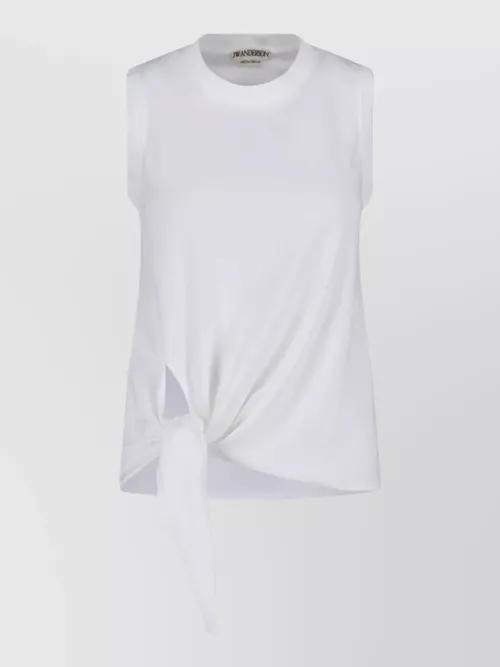 JW Anderson - crew neck top front tie detai