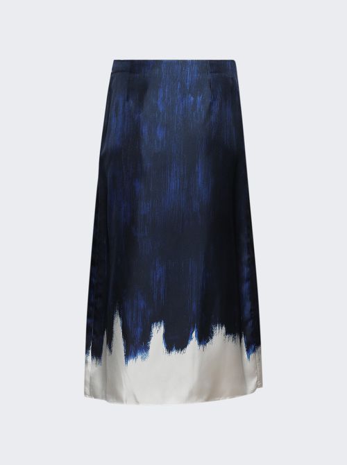 Amery Skirt In Double Printed Silk Twill Cobalt