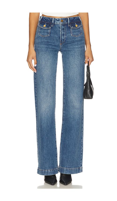 PAIGE Leenah Wide Leg Jeans in Blue. 34. Also , 24, 25, 26, 27, 28, 29, 30, 31