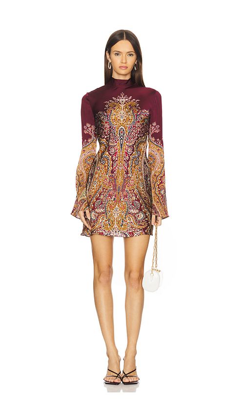 HEMANT AND NANDITA Mini Dress in Burgundy. XL also in L, M