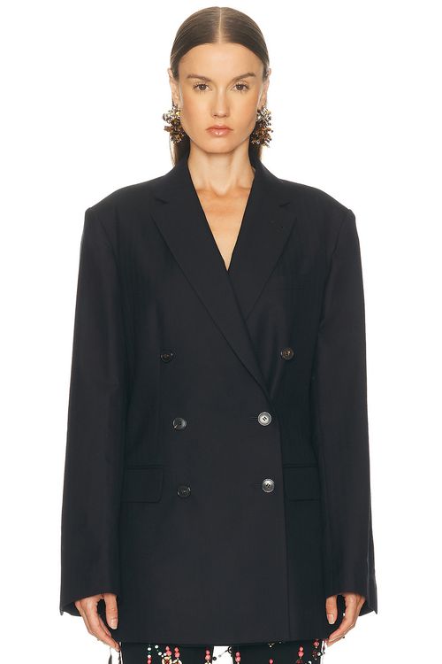 Dries Van Noten Bayfa Jacket in Navy
