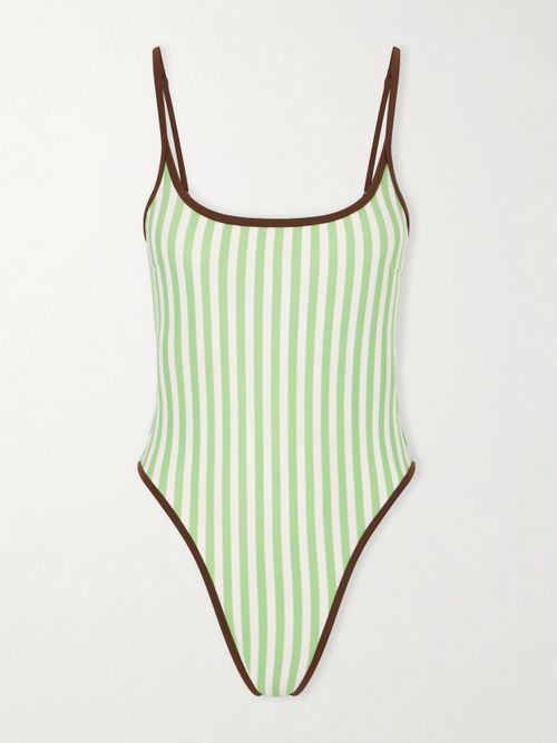 Pipping Thidu Striped Swimsuit - Green