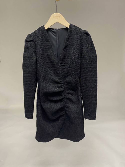 Tweed Sparkle Mini Dress In Black