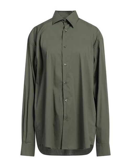 Woman Shirt Military green Size M Cotton, Nylon, Elastane