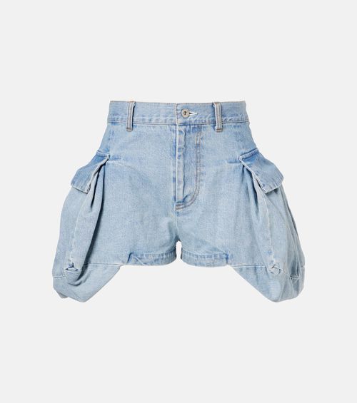 Cargo denim shorts