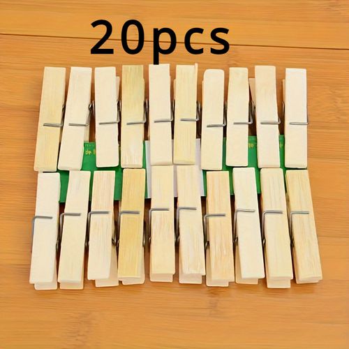 TEMU Sturdy Bamboo Clothespins - Large, Natural Wooden Nails, Suitable For Diy Crafts, Photos, And Cards, Clothes Pin