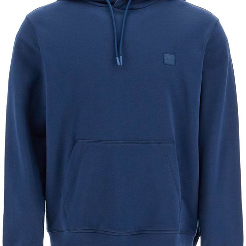 BOSS felpa lounge in cotone colore blu navy con cappuccio 50521766