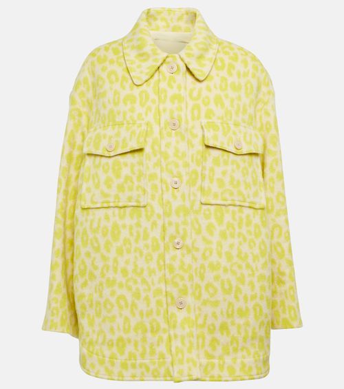 Printed virgin wool overshirt