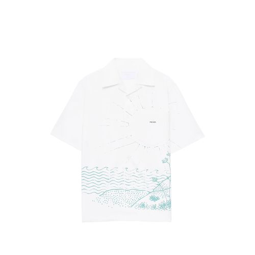 Wave-print Oversized Shirt
