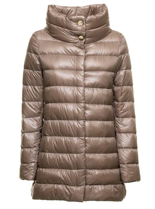 Woman'S Amelia Taupe Colored Nylon Down Jacket