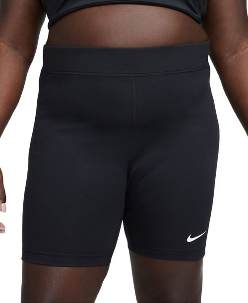 "Sportswear Plus Size Classic Women's High-Waist 8"" Bike Shorts - Black/sail"