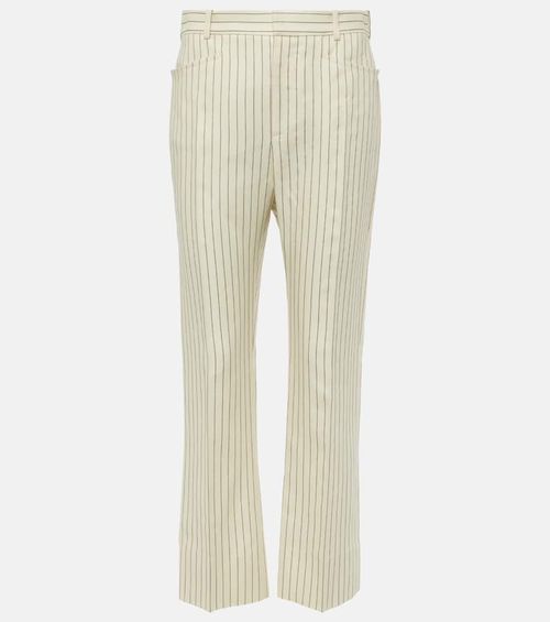 Wallis striped wool and silk-blend straight pants