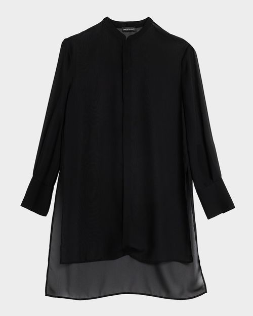 High-Low Sheer Georgette Shirt