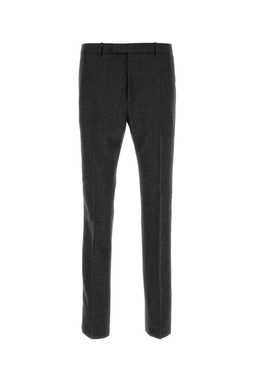 Melange Wool Trousers — Gray