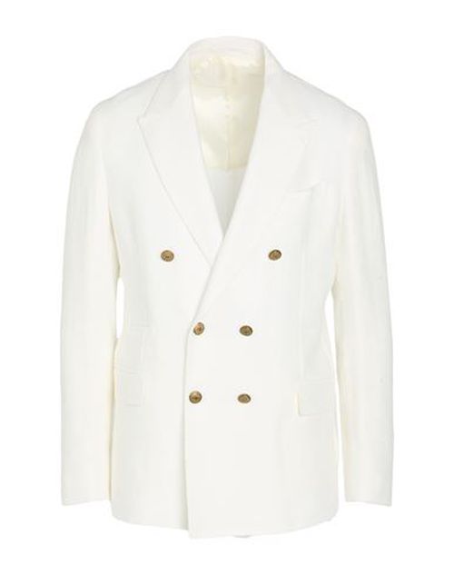 Man Blazer White Size 40 Linen