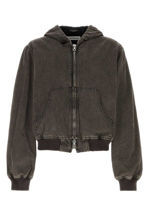 Charcoal Denim Bomber Jacket
