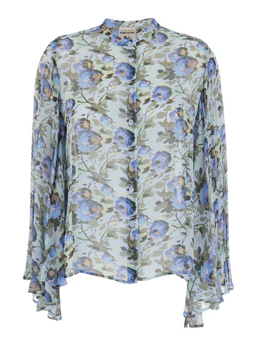 Floral Print Viscose Blouse — Multicolor