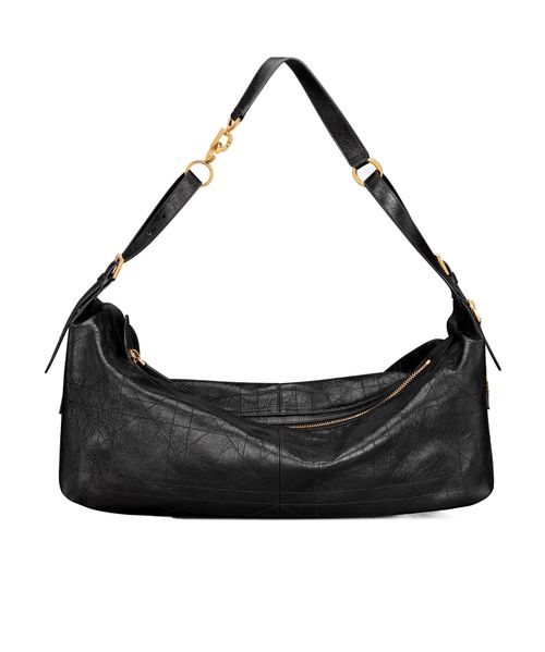 Large D-Journey Bag in Crinkled Calfskin