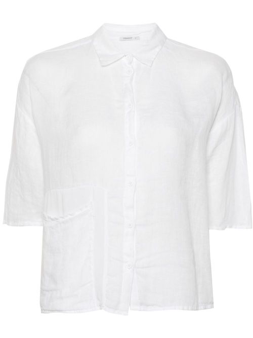Classic-collar drop-shoulder shirt - White