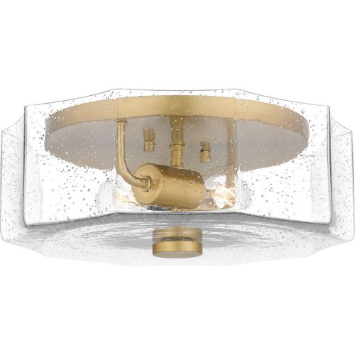 Aged Brass Two Light Flush Mount from the Quoizel Flush Mount Collection