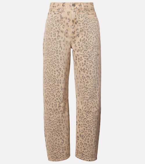 Miro leopard-print barrel-leg jeans