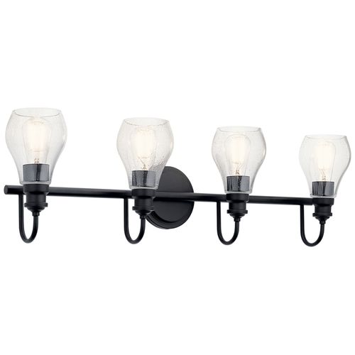 Greenbrier 4-Light 33" Bathroom Vanity Light in Black