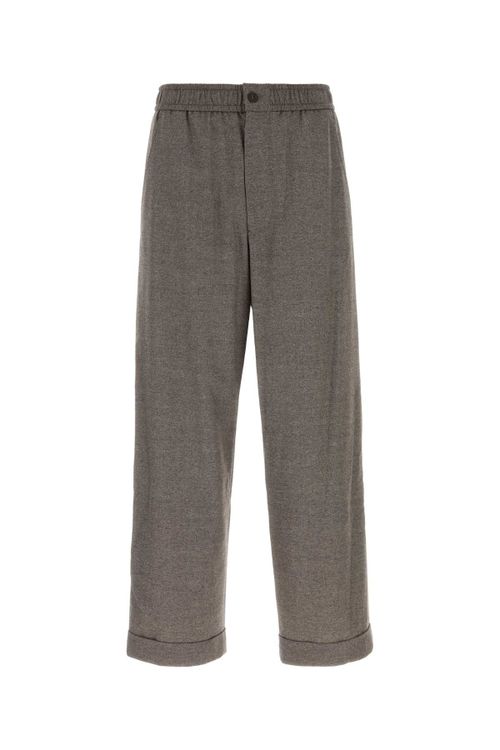 Virgin Wool Blend Trousers — Gray
